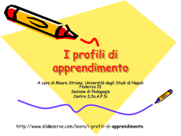i profili di apprendimento e la gestione mentale