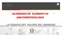 Glossario ed elementi di anatomofisiologia