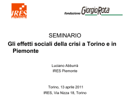 Diapositiva 1 - IRES Piemonte