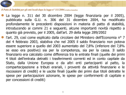 Il Patto di Stabilità per gli enti locali dopo la legge n° 311/2004