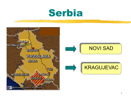 slide presentazione Serbia - Provincia di Forlì
