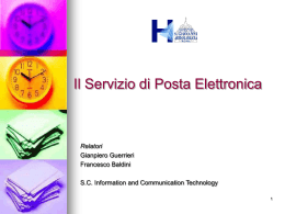 Il Servizio di Posta Elettronica