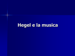 Hegel e la musica - Facoltà di Musicologia
