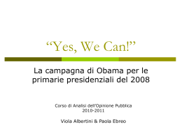 Obama vs Clinton - Dipartimento di Scienze sociali e politiche