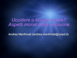 Lezione sul giudizio morale - Dipartimento di Psicologia dello