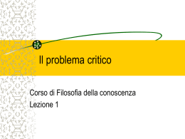 Il problema critico