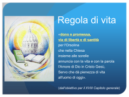 La nostra Regola di vita - Suore Orsoline di Gandino
