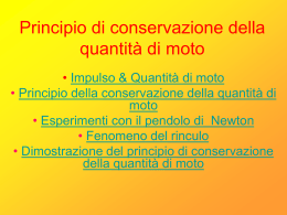 Impulso e quantit&agrave; di moto