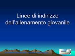 Linee di indirizzo dell`allenamento