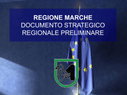 REGIONE MARCHE DOCUMENTO STRATEGICO REGIONALE