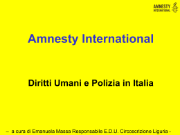 LA SITUAZIONE IN ITALIA - Amnesty International in Sicilia