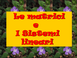 Le matrici e i sistemi lineari - Liceo Statale Rinaldo d`Aquino
