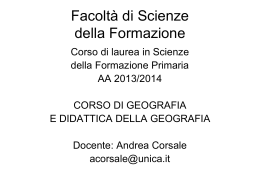 corso geografia e didattica &ndash; scienze della