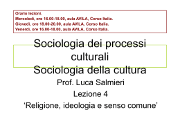 4_lezione - Università di Roma Sapienza: Facoltà di Sociologia
