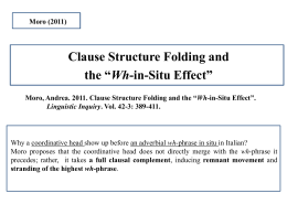 Moro (2011) Clause Structure Folding and the "Wh-in