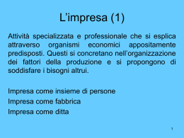 L`impresa: Natura Giuridica