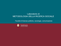 Slides METODOLOGIA E TECNICA della ricerca sociale