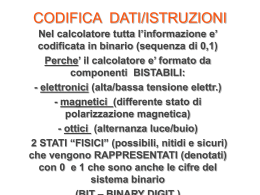 Cap. 3 La rappresentazione dei dati nel calcolatore e le codifiche pag.