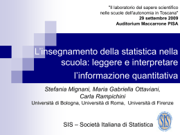 L`insegnamento della statistica nella scuola