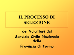 IL PROCESSO DI SELEZIONE