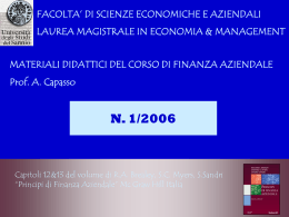 N. 1 - Facolt&agrave; di Scienze Economiche ed Aziendali