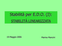Stabilit&agrave; Linearizzata