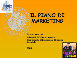 IL PIANO DI MARKETING - Universit&agrave; Ca` Foscari di Venezia
