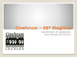 Cineforum – 58ª Stagione