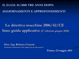 La direttiva macchine 2006/42/CE linee guida applicative