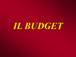 Il budget - versione definita