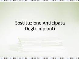 Sostituzione Anticipata