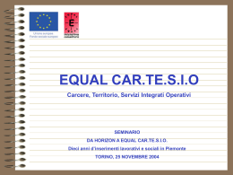 Relazione conclusiva - Casa di Carità Arti e Mestieri