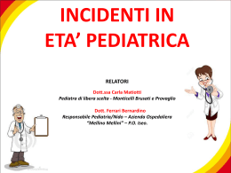 Slide incontro “Emergenza Pediatrica”