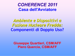 COHERENCE 2011 Casa dell`Avviatore