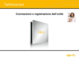 TaHoma box connessioni e registrazione 1.1