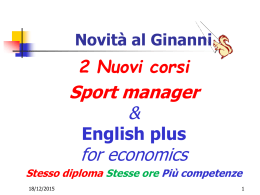 Istituto Tecnico Ginanni - Novit&agrave;