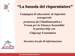 La bussola del risparmiatore - Cittadinanza Attiva Toscana