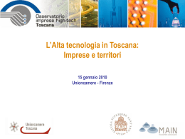 Alta tecnologia in Toscana.I° Rapporto.PRESENTAZIONE