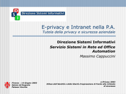 Privacy e sicurezza nella rete civica del Comune di Firenze