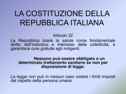 LA COSTITUZIONE DELLA REPUBBLICA ITALIANA