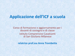 L`applicazione dell`ICF a scuola - Istituto Comprensivo Cavalcanti
