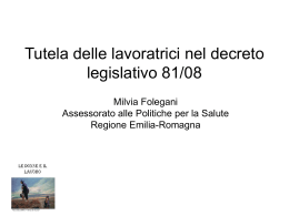 Tutela delle lavoratrici nel Decreto Legislativo n. 81/2008