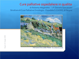 Cure palliative ospedaliere in qualita`