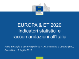 EUROPA & ET 2020 - Indicatori statistici e