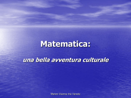 La matematica, una bella avventura culturale