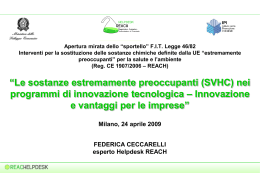 Le sostanze estremamente preoccupanti (SVHC) nei