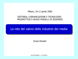 La rete del valore delle industrie dei media