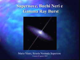 Supernove, Buchi Neri e Gamma Ray Burst