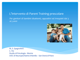 L`intervento di Parent Training nei prescolari - M.S. Spagnoletti