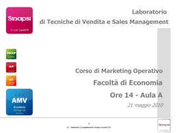 LA VENDITA E IL VENDITORE - Dipartimento di Economia